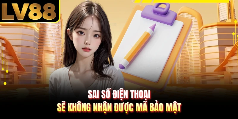 Sai số điện thoại sẽ không nhận được mã bảo mật